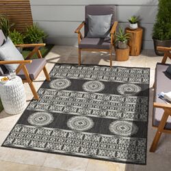 Sunshine - 7'10" X 10'3" Indoor, Outdoor Area Rug - Anthracite