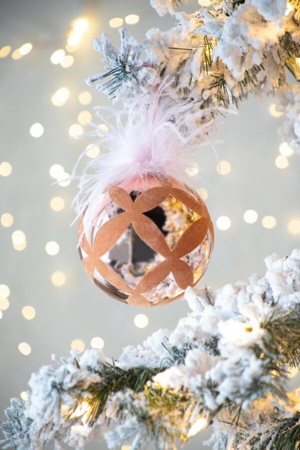 Christmas Ball Ornaments, Glass Decorative Hanging Ball Christmas Tree Ornaments For Holiday Party Decorations (Set of 4) - Pink