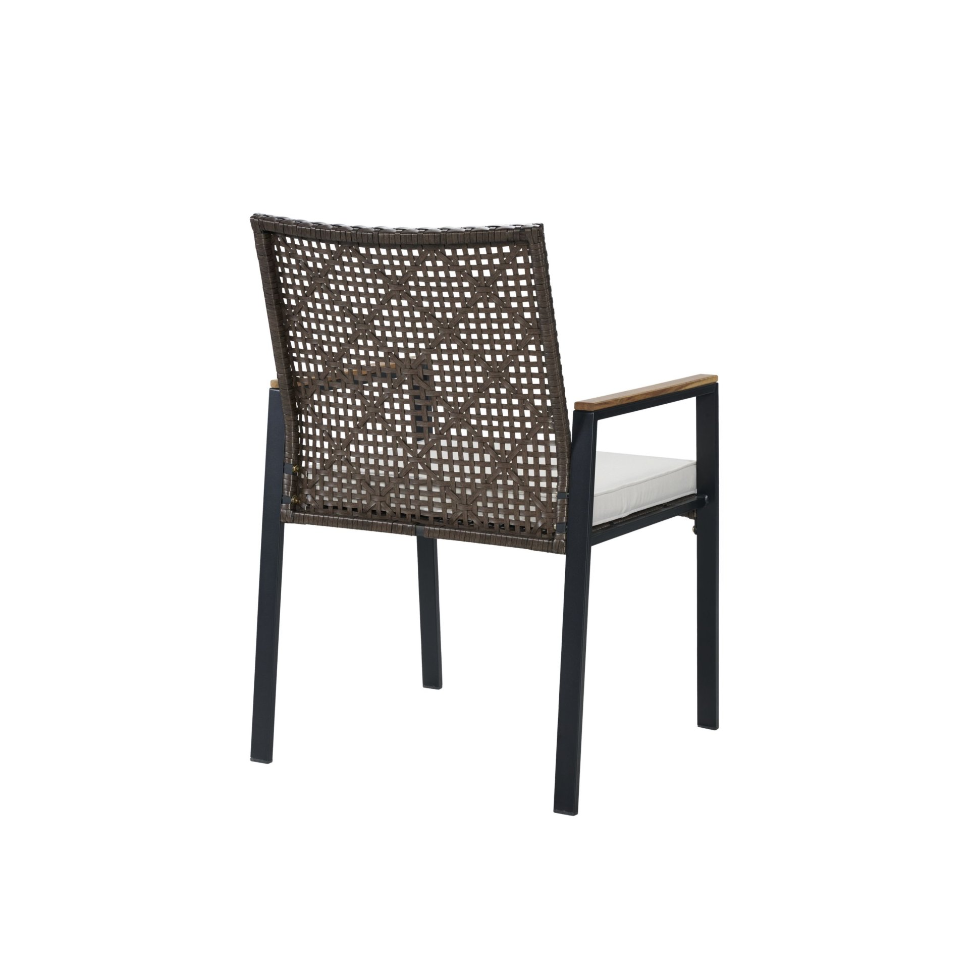 All Weather 5 Piece Patio Dining Table Set, Acacia Wood Table Top With Umbrella Hole, Rattan Outdoor - Coffee Brown - Image 10