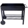 Elevated Mobile Raised Ergonomic Metal Planter Garden Bed With Wheels Powder Coated Steel - Black - Image 7