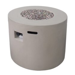Magnesium Oxide Round Fire Pit With 40, 000 Btu For Patio Use - Light Gray