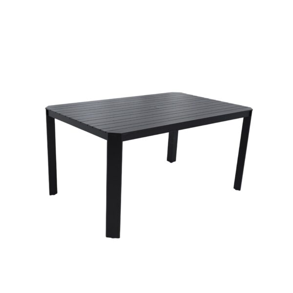 Modern Outdoor Table With Alternating Wide And Narrow Slats, Angled Corners, 2" Big Umbrella Hole, And Adjustable Non Slip Pads - Bourbon Brown