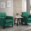 Hale - Velvet Armchairs And End Table Living Room (Set of 3) - Green - Image 5