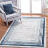 Marfi - 5' X 7' Bordered Area Rug - Blue / Ivory - Image 2