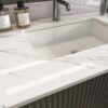 Carrara Marble Design Elegant Bathroom Vanity Top With Undermount Sink - White - Image 13