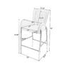 Velvet Fabric Counter Height Bar Stools (Set of 2) With Legs And Footrests, 28.75" - Gray - Image 3