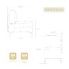 Modular Sectional Sofa Armless Seat Module, Corduroy Sectional Couch, Single Couch Modular Armless Accent Chair With Back Cushion - Beige - Image 3