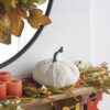 Chenille Weighted Pumpkin Ornament Decor For Holiday Harvest Festival Fall Festival & Thanksgiving (Set of 2) - White - Image 2