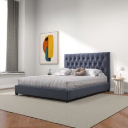 Donald - Queen Mid Century Modern Platform Bed - Gray