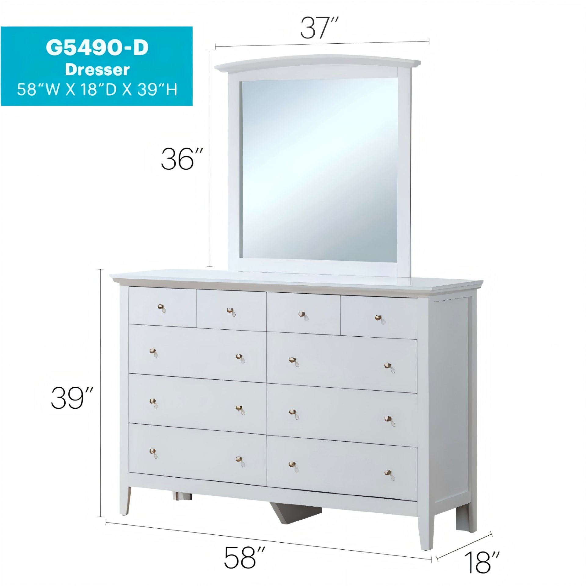 Elegant Casual Dresser - White - Image 3