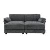 Free Combination Modular Convertible Sectional Sofa Bed Set, 4 Seat Upholstered Sleeper Corner Couch, Deep Seat Loveseat With Ottoman - Gray - Image 23