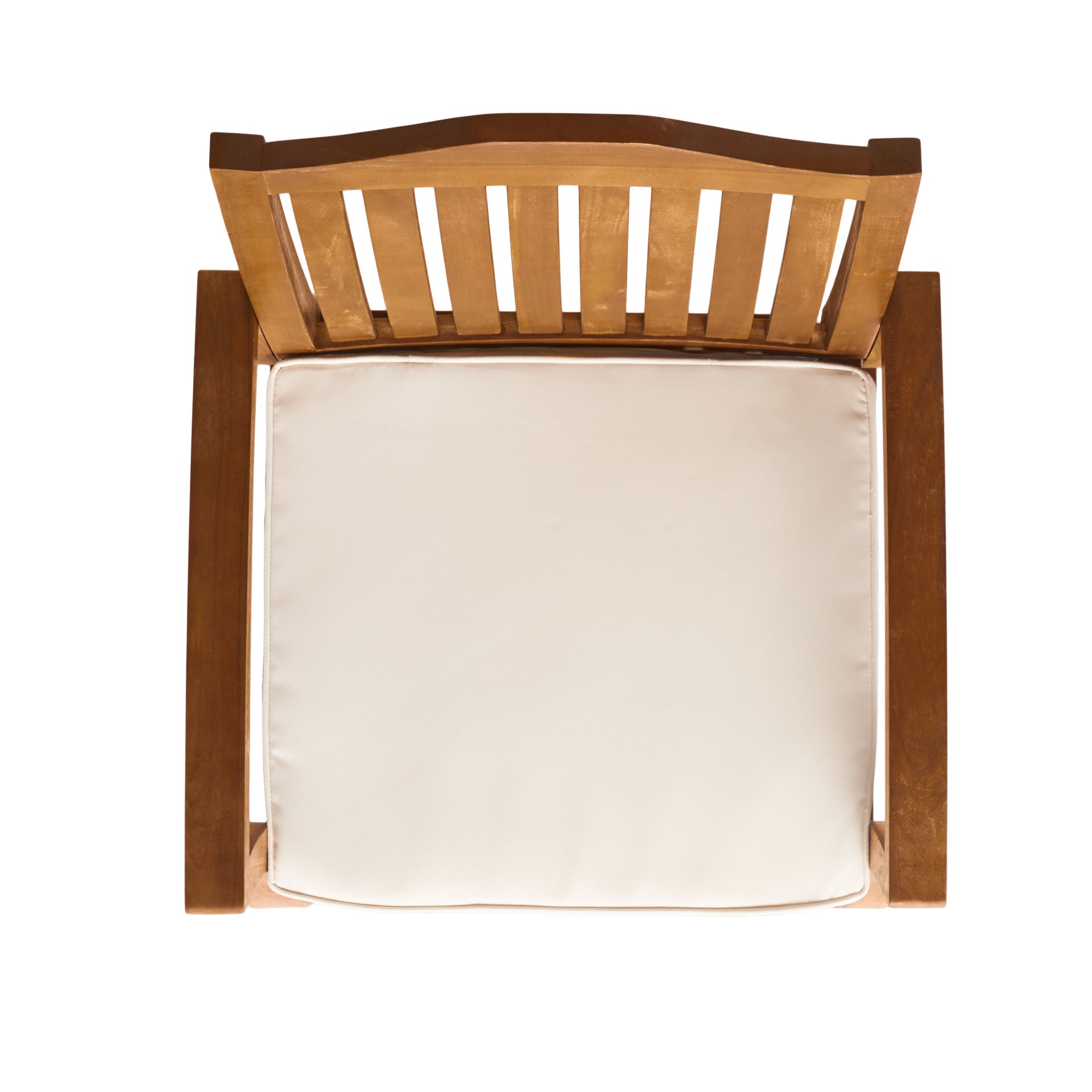 Della - Wood Armchair (Set of 2) Outdoor Dining Chairs - Cream - Image 11