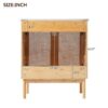 Bathroom Vanity Crafted From Natural Materials, Featuring Handmade Rattan Doors And Soft-Closing Mechanisms - Light Brown - Image 12
