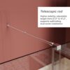 Guyou Glass Shower Door, Sliding Door Dual Usage - Chrome - Image 6