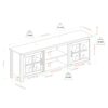 Modern Farmhouse 2 Door Glass Windowpane 70" TV Stand For 80" TVs - Gray Wash - Image 2