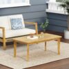 Outdoor Rectangular Coffee Table - Brown - Image 8