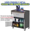 Sturdy And Durable Metal Tool Cabinet For Garage With Wheels Mobile Heavy Duty Storage Cabinet With 1 Drawer And 2 Locking Doors - Black - Image 11
