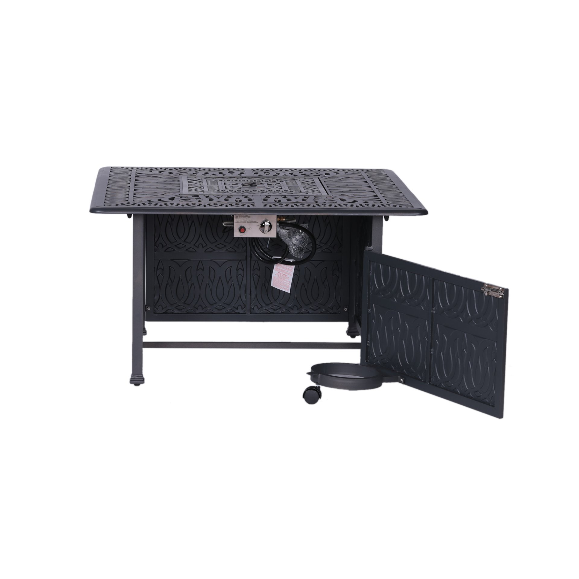 Powder Coated Aluminum Propane Gas Fire Pit Table - Gunmetal - Image 2