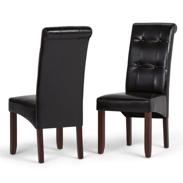 Cosmopolitan - Deluxe Tufted Parson Chair (Set of 2) - Midnight Black
