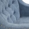 Accent Chair, Living Room Chair, Footrest Chair Set With Vintage Brass Studs, Button Tufted Upholstered Armchair For Living Room, Comfy Reading Chair For Bedroom, Reception Room - Blue - Image 22