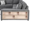 U-Shaped Sectional Sofa Pull-Out Sofa Bed With Two USB Ports, A Storage Chaise Lounge And Four Back Pillows For Living Room - Gray - Image 24