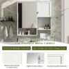 Modern Wall Mounted Bathroom Medicine Cabinet, Bathroom Wall Storage Cabinet With Mirror, Over The Toilet Space Saver Cabinet With Towels Bar - White - Image 8