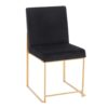 Fuji - Contemporary, High Back Dining Chair (Set of 2) - Gold / Black - Image 2
