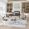 2 Pieces Set Dining Side Chair Rustic Modern Farmhouse Design Retro Design With Metal X Design - Antique Dark Oak / Antique White - Image 7