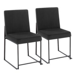 Fuji - Contemporary High Back Dining Chair (Set of 2) - Black