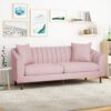 Contemporary 3 Seater Sofa With Plush Accents - Blush - Image 2