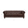 Alton Bay-Top Grain Leather Sofa Couch - Brown - Image 9