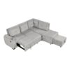 Sectional Sofa Pull Out Sofa Bed L - Shaped Sofa With Movable Ottoman And Stool, Large Storage Space, A Cup Holder, And 2 USB Ports For Living Room - Light Gray - Image 18