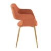 Margarite - Contemporary Dining / Chair (Set of 2) - Gold / Orange - Image 3