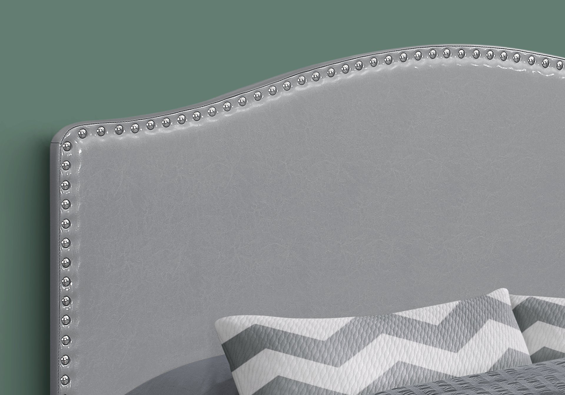 Queen Size, Bed Headboard Only, Upholstered, Transitional - Gray - Image 3