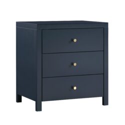 Nevarre - 3 Drawer Nightstand With Knobs - Dark Blue