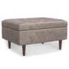 Shay - Mid Century Small Coffee Table Storage Ottoman - Gray - Image 7