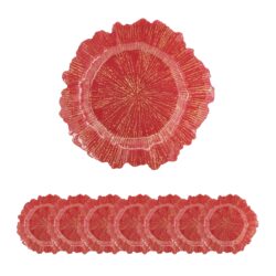 Reef Plastic Charger Plate (Set of 8) - Red