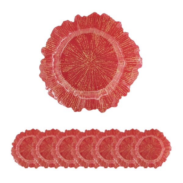 Reef Plastic Charger Plate (Set of 8) - Red