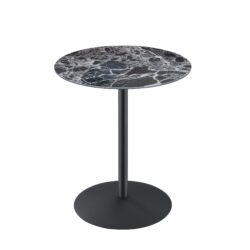Circa - End Table With Marble Textured Top - Black