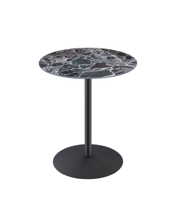 Circa - End Table With Marble Textured Top - Black