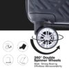 2 Piece Luggage Sets Lightweight Suitcase, Spinner Wheels, (20/14) - Black - Image 6