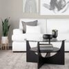 U - Shaped Contemporary Coffee Table - Black / Clear - Image 5