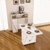 Multifunctional Folding Dining Table With Wall Mounted Sideboard & Storage Space Saving Design - White - Image 5
