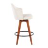 Ahoy - Contemporary Fixed Height Counter Stool With Bamboo Legs / Round Footrest (Set of 2) - Cream / Walnut - Image 3