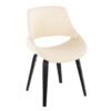 Fabrico - Mid-Century Modern Accent Dining Chair (Set of 2) - Black / Cream - Image 2