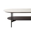 Contemporary Coffee Table Sintered Stone Surface With Ceramic Finish Double Layer Design Base Matte Shelf Modern Living Room Center Table - White / Gray - Image 16