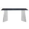 Modern Marble Patterned Dining Table With Stainless Steel Butterfly Legs, Scratch And Heat Resistant - Black / Silver - Image 16