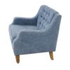 Accent Chair, Living Room Chair, Footrest Chair Set With Vintage Brass Studs, Button Tufted Upholstered Armchair For Living Room, Comfy Reading Chair For Bedroom, Reception Room - Blue - Image 15