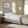 Marcella - Queen Upholstered Shelter Headboard Bed Set - Silver Gray - Image 8