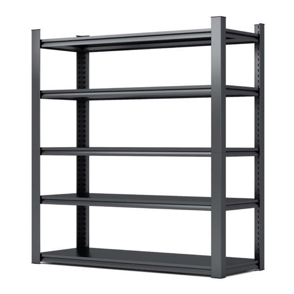 Industrial Metal Shelves 5 Tier Heavy Duty Storage Utility Rack Adjustable - Gunmetal Black